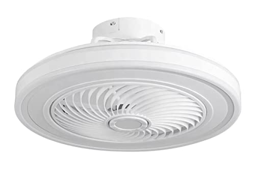 BEL AIR HOME - Ventilatore da soffitto a LED, serie Vinci, 3000 K - 4000 K - 6500 K, con telecomando (argento) (Bianco)