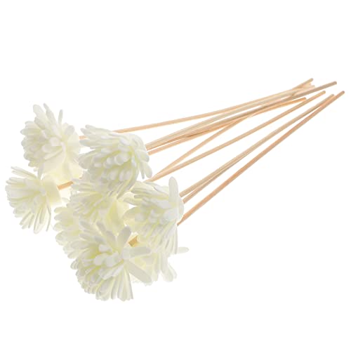 COHEALI 10 bastoncini di canna di rattan di canna profumata crisantemo diffusore profumo naturale aroma per la decorazione domestica (bianco)