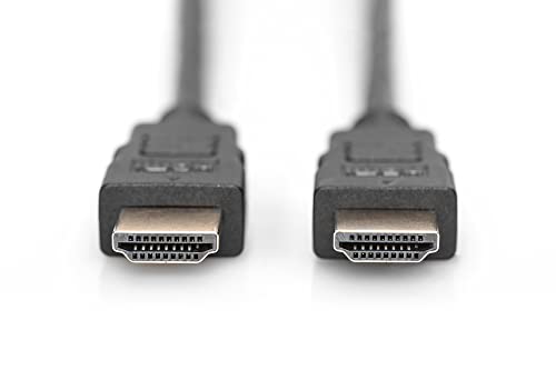 Digitus AK330107010S Cavo di Collegamento HDMI 4K 3D con Ethernet Connettori Dorati, 1 mt, Nero, 1.0 m, UHD 4K - HDMI - Tipo A