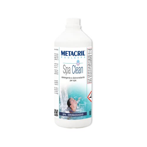 Metacril Spa Clean 1 LITRO- Detergente sgrassante e disincrostante per la Superficie della Spa idromassaggio(di Qualsiasi Marca, Jacuzzi, Teuco, Glass, Hafro, ECC.) SPEDIZIONE IMMEDIATA