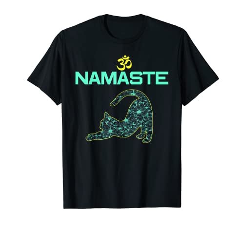 Cat Yoga Namaste OM Ying Yang T-Shirt Balance T-Shirt Yoga Maglietta