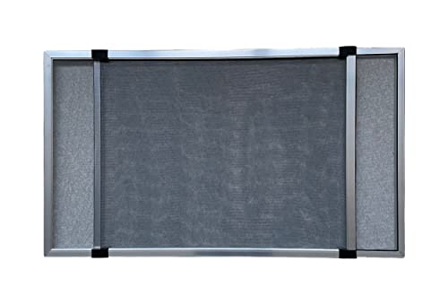 Zanzariera in Fibra di vetro con Telaio estensibile in alluminio colore Grigio per porte e finestre (H50x70/132 cm)
