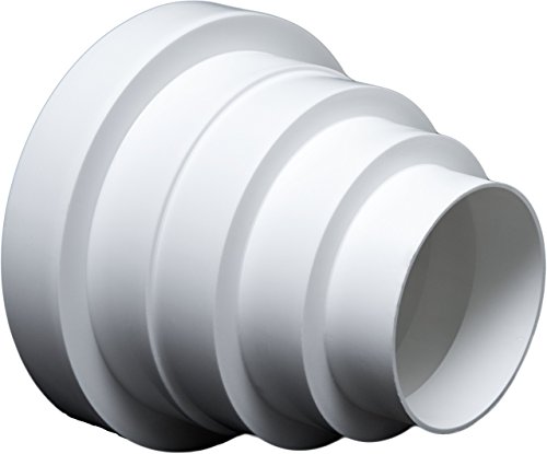 Riduttore universale per sistemi di ventilazione, diametro 80-150 mm.Riduttore con tubo di diametro 100, 120, 125 e 150 mm.Tubo per condotti di ventilazione..