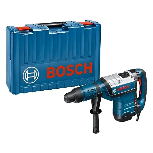 Bosch Professional 0611265000 Martello Perforatore GBH 8-45 DV, SDS Max, Impugnatura Supplementare, Ø Foratura: 12-45 mm, Potenza del Colpo Max.: 12.5 J, 1500 watts, 240 volts, Blu