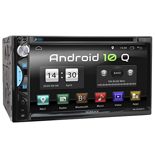 XOMAX XM-2DA6912 Autoradio con Android 10 I Quad Core, 2GB RAM, 32GB ROM I Navigatore GPS I Supporto WIFI, 4G, DAB, OBD2 I Bluetooth I Touch Screen 6,9'' I DVD, CD, USB, SD, RDS I 2 DIN