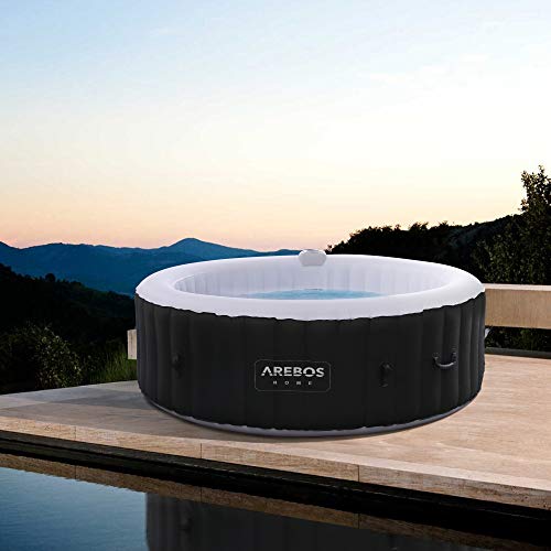Arebos - Vasca idromassaggio gonfiabile per interni ed esterni | ⌀ 208 cm | 6 persone | rotonda | 1000 litri