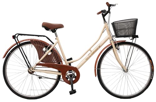 Bicicletta Donna da Passeggio Olanda Misura 26 Bici da città Vintage retrò con Cestino Beige