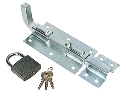 KOTARBAU® Chiavistello quadrato zincato per porte del garage con lucchetto