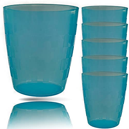Kerafactum Set di Bicchieri da Campeggio per Succo Acqua in plastica PBA Free | Set di Bicchieri riutilizzabili in plastica Stabile per Feste per Picnic Coppa della Juice Cup impilabili 6 Pezzi Blu