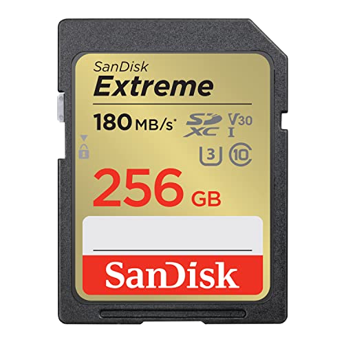 SanDisk 256GB Extreme scheda SDXC + RescuePro Deluxe fino a 180 MB/s UHS-I Class 10 U3 V30