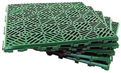 12 pezzi ML Pavimento galleggiante in plastica per giardino esterno sport basket piscina 30 x 30 cm, pavimento plastica griglia (piastrelle verde)