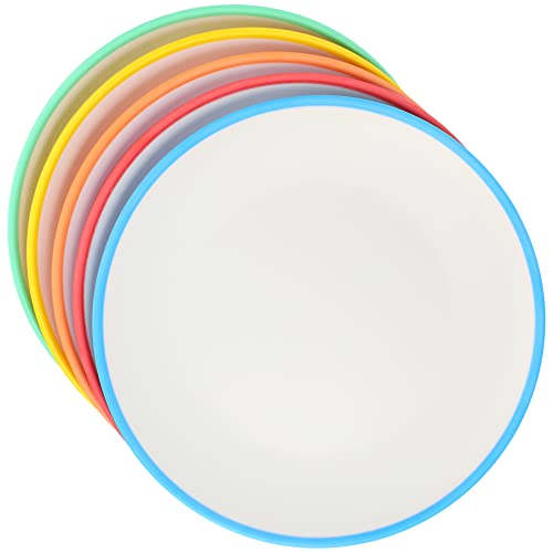 COM-FOUR® piatti 5x - piatti di plastica in melamina - piatti multifunzionali riutilizzabili in fantastici colori - infrangibili [la selezione varia] (5 pezzi - multicolore)