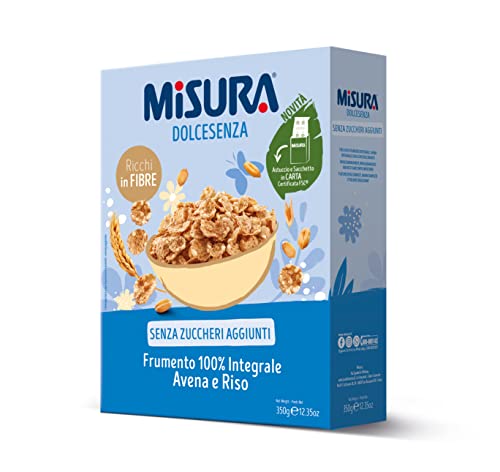 Misura Cereali Integrali Fiocchi di Frumento Dolcesenza | Senza Zuccheri Aggiunti | Confezione da 350 gr