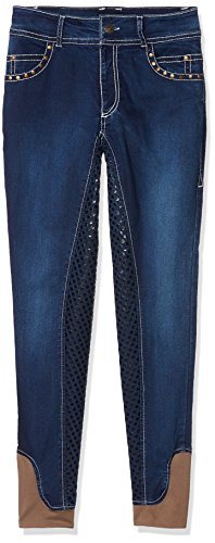 HKM Pasadena Summer Denim - Pantaloni da Equitazione, Colore: Blu Jeans 176