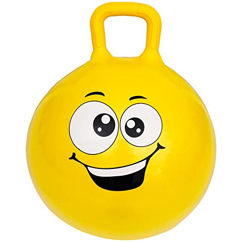 ZD Trading Hopper Ball - Palla da saltare con manico, giocattolo per bambini dai 3 anni in su, pallone gonfiabile, colore: giallo, 45 cm