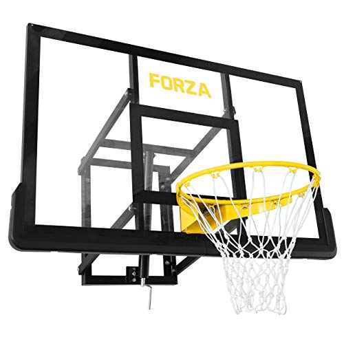 Forza Canestro Professionale da Basket da Muro - Canestro Regolabile - Tabellone da Pallacanestro Regolamentare | Ideale per Uso Interno ed Esterno | Resistente ai Raggi UV, Ruggine e Corrisione