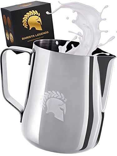Barista Legends® Bricco in acciaio inox 350ml con beccuccio speciale Latte Art - Bollitore lucida - professionale Accessori per baristi
