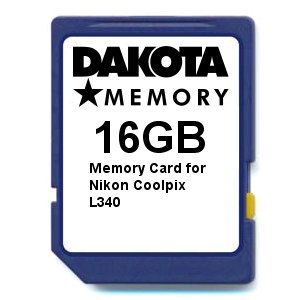 16GB Memory Card for Nikon Coolpix L340