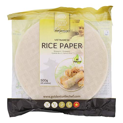 Rice Paper Golden Turte Brand Carta di Riso Busta 500 g Diametro 22 da 45 Fogli