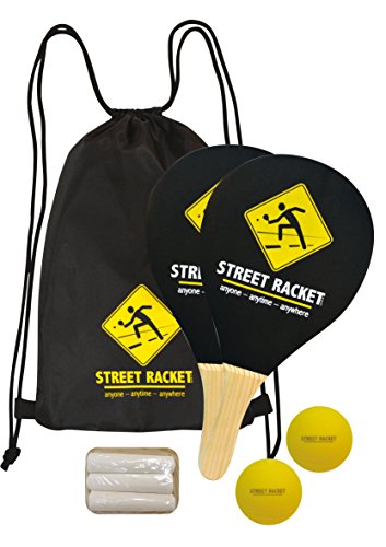 Schildkröt Funsports Set di Street Racket, 2 Racchette in Legno, 2 Softball, Gesso per Segnare il Campo di Gioco, in una Borsa, 970115