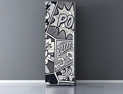 Adesivo in vinile per frigorifero, design fumetto, varie misure disponibili, economico ed elegante, 185 x 60 cm