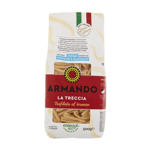 Armando, La Treccia, Pasta di Semola di Grano Duro di Filiera 100% Italiano - 12 confezioni da 500 gr