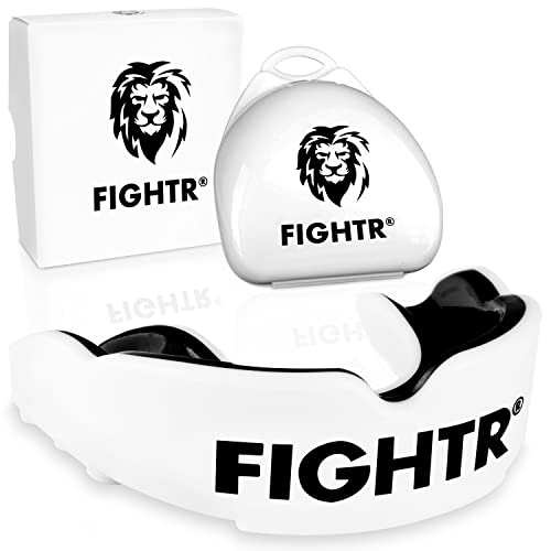 FIGHTR® Paradenti di Alta qualità - respirazione Ideale & Facilmente Adattamento | Paradenti per Boxe, MMA, Muay Thai, Hockey | incl. Box igiene