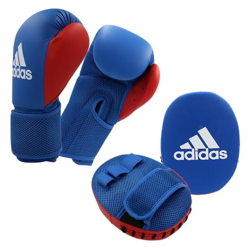 adidas Adibtk02, Boxing Kit 2-ADIBTKK02 Unisex, Blu-Rosso, Kinder