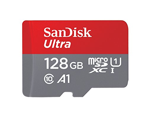 SanDisk 128GB Ultra microSDXC card + SD adapter up to 120 MB/s with A1 App Performance UHS-I Class 10 U1