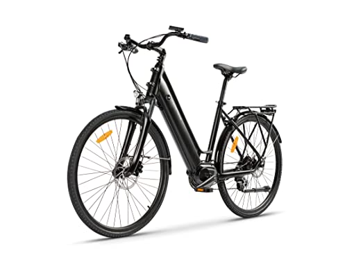 MAGMOVE Biciclette 28 pollici elettriche da città, 250W motore, cambio a 8 velocità, e-bike con batteria al litio rimovibile 36 V/13 AH, 60 km per viaggi in bicicletta all'aperto, nero, Da donna