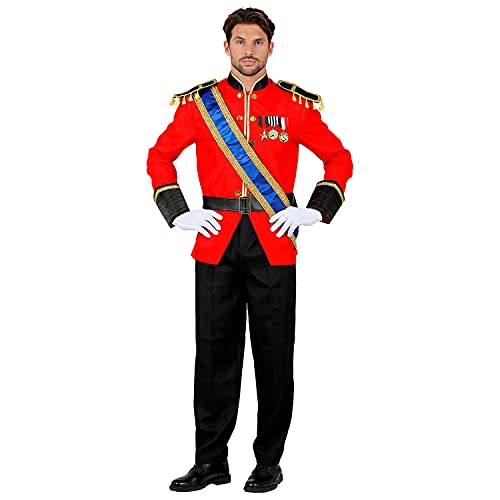 WIDMANN MILANO PARTY FASHION - 23573, Costume principe reale, giacca con fascia, pantaloni, cintura, guanti, uniforme, feste a tema, carnevale, Multicolore, L