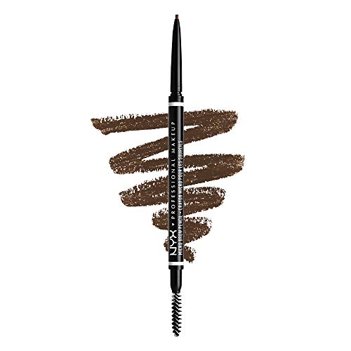 NYX Professional Makeup Matita sopracciglia, Micro Brow Pencil, Due lati con matita automatica e scovolino, Tonalità: Brunette