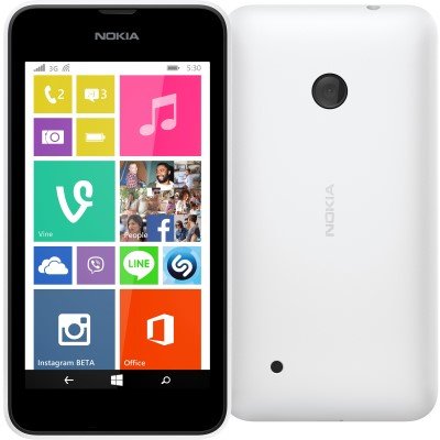 Nokia Lumia 530 Smartphone Movistar libero Windows Phone (schermo da 4 ', fotocamera da 5 MP, 4 GB, 1,2 GHz, 512 MB di RAM), Bianco