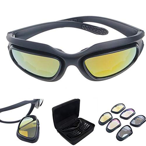 Binoster Occhiali da sole polarizzati di guida equitazione lenti con 4 lenti per moto bicicletta attività outdoor sport caccia militare