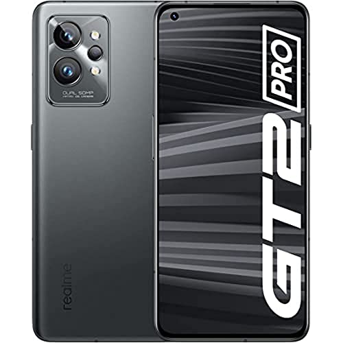 Realme GT 2 Pro 5G, smartphone, Snapdragon 8 Gen 1, AMOLED 120 Hz, OIS da 50 MP, sensore Sony IMX766, batteria da 5.000 mAh, ricarica SuperDart da 65 W, NFC, BT 5.2, nero acciaio, 8+128 GB