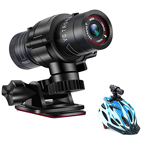 TANGMI Videocamera Bicicletta 1080P HD 120° Grandangolare Videocamera Casco Registrazione Video Scatto di Foto