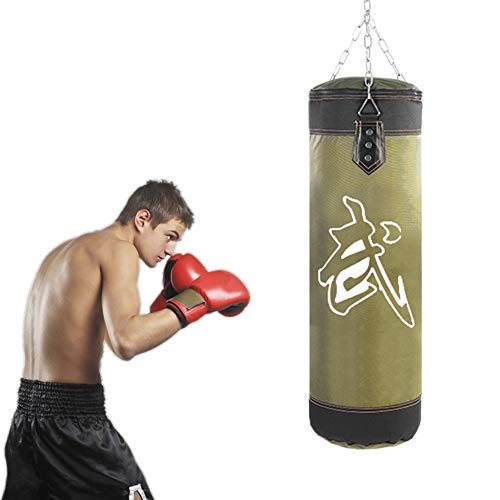 Dioche, sacco da boxe vuoto, sacco da boxe da appendere a sacco di sabbia per karate, allenamento, boxe, combattimento di sabbia (60 cm, verde)