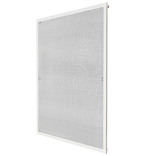 TecTake Zanzariera universale per finestre struttura alluminio in kit - disponibile in diversi colori e misure - (130x150cm | bianco | no. 401207)
