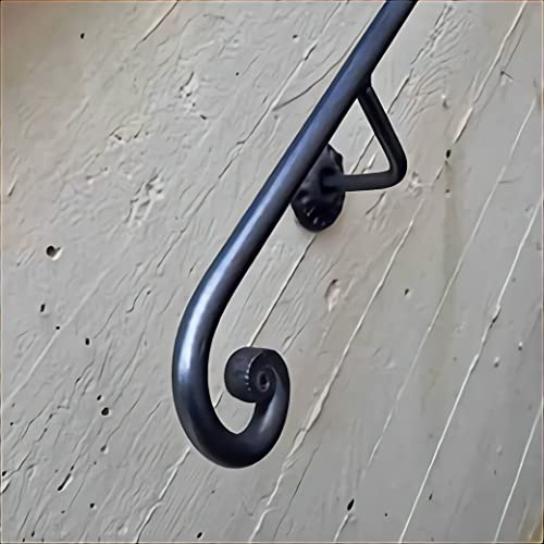 Fermeg-Corrimano in ferro battuto per scale in varie misure diametro 25 ,completo di accessori per il montaggio,made in italy coloregrigio scuro (300 cm)