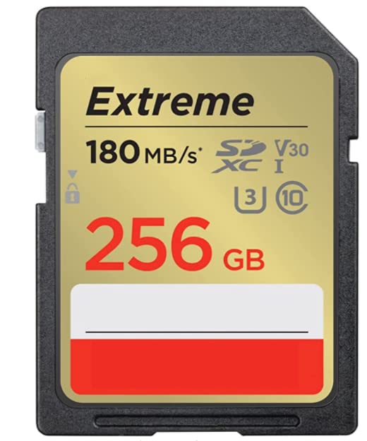 Scheda SD, Schede SD da 256 GB Scheda di memoria Extreme Pro SDXC UHS-I, fino a 180 MB/s, UHS-I, Classe, 10, U3, V30