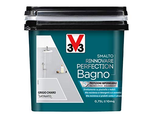 V33 Smalto Rinnovare Perfection Bagno Grigio Chiaro Satinato 0.75 l