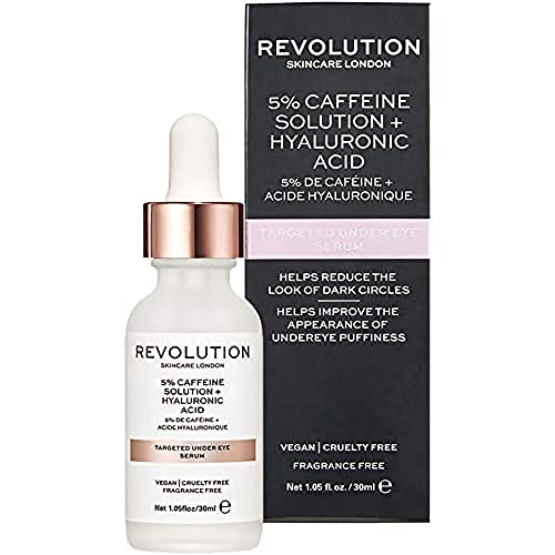 Revolution Skincare London, 5% Caffeine and Hyaluronic Acid Revitalising, Siero sotto gli occhi, 30ml