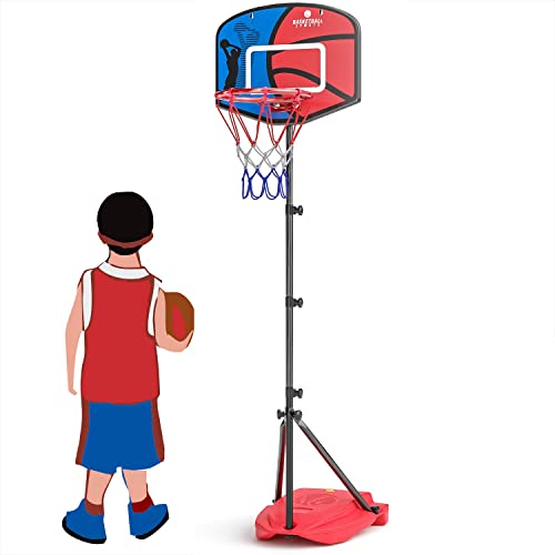 通用 Canestro da Basket per Bambini, Set da Basket Portatile Regolabile da 110-185 CM, Supporto da Basket per Bambini per età 3-8