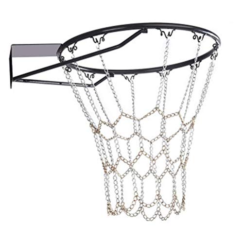 CZ-XING - Rete da pallacanestro in acciaio con 12 cerchi di chiusura bicolore in metallo