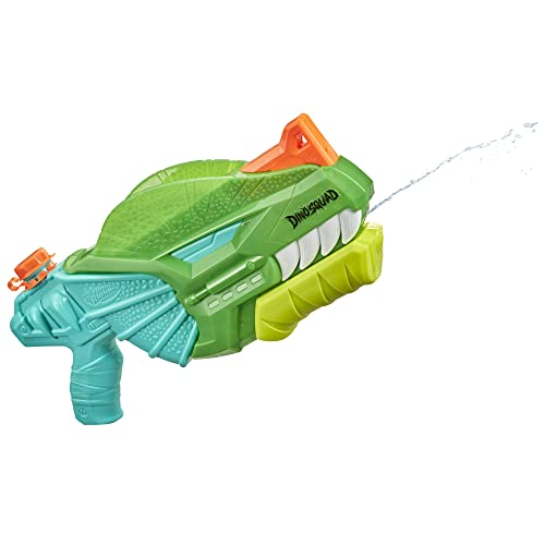 Super Soaker Blaster ad Acqua Nerf DinoSquad Dino-Soak, Getto d'Acqua Azionato a Pompa per Giochi d’Acqua Estivi