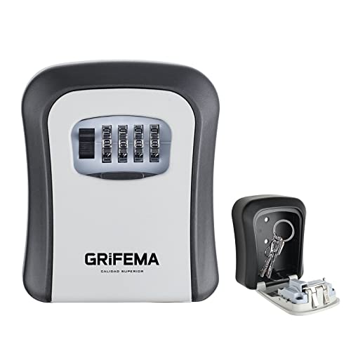 GRIFEMA GA1003-1 Cassaforte per Chiavi Montata a Parete,Cassetta di Sicurezza a Chiave Impermeabile,Cassaforte Porta Chiavi da Esterno con 4 Cifre Combinazione Codice