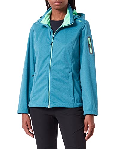 CMP Lightweight, windproof and waterproof softshell melange jacket WP 8,000, Woman, Bottle Light Mel., 54