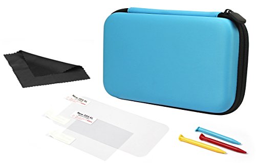 Amazon Basics - Custodia per trasporto per Nintendo 2DS XL, con 3 pennini capacitivi e 2 pellicole salvaschermo, colore: Turchese