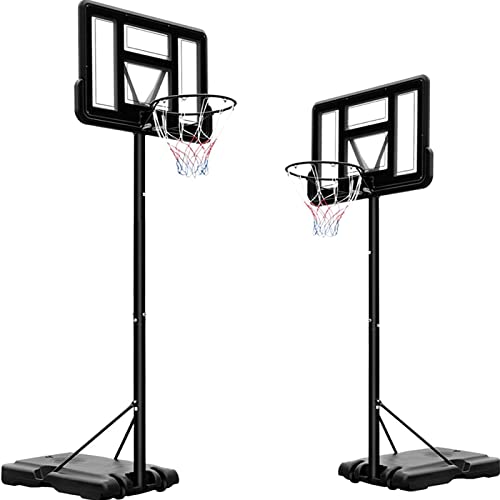 Canestro da Basket e Supporto, Altezza Regolabile 230cm-304cm, , per Interni ed Esterno, Portatile Base con Ruote e Tabellone in PE, per Bambini e Adulti
