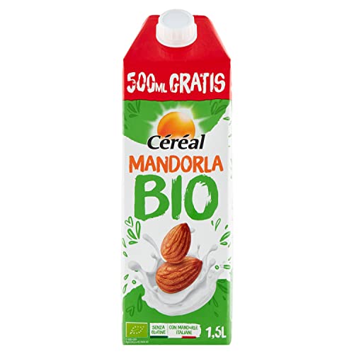 Céréal Bevanda Mandorla Bio, Latte di Mandorla senza Lattosio e senza Glutine, da Agricoltura Biologica Italiana, 1,5L